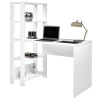Mesa Escrivaninha 134X120 cm 3 Prateleiras Branco ARLY