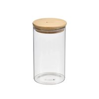 Pote Redondo de Vidro com Tampa em Bambu 600ml Kenya
