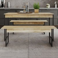 Mesa de Jantar 4 Lugares Néctar Carvalho/Preto - Pnr Móveis