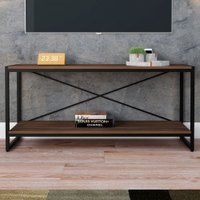 Rack para TV Até 50 Polegadas Leader 1 Prateleira Nogal/Preto - Pnr Móveis