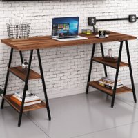 Mesa para Escritório Win 4 Prateleiras Nogal - Pnr Móveis