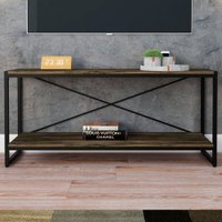 Rack para TV Até 50 Polegadas Leader 1 Prateleira Carvalho Dark/Preto - Pnr Móveis