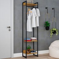 Closet Fine 3 Prateleiras Lâmina Mel/Preto - Pnr Móveis