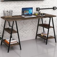 Mesa para Escritório Win 4 Prateleiras Carvalho Dark - Pnr Móveis