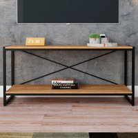 Rack para TV Até 50 Polegadas Leader 1 Prateleira Lâmina Mel/Preto - Pnr Móveis