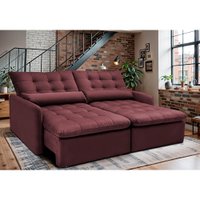 Sofá Sem Caixa Retrátil 1,60m SoftGel Celeste Velusoft Vinho Cama inBox