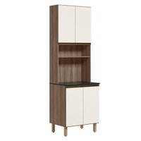 Paneleiro Duplo 4 Portas 70cm MDF Kali 12230 Carvalho Toq Off White Cetim Nicioli