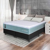 Conjunto Box Preto Lagos Verde Molas Ensacadas King 193x203x66 - King House