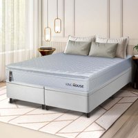 Conjunto Box Baú Branco Luanda Branco Espuma D28 King 193x203x69 - King House