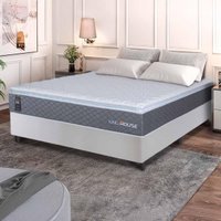 Conjunto Box Branco Argel Cinza Espuma D33 Casal 138x188x67 - King House