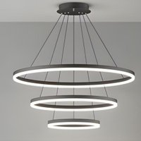 Lustre Pendente 3 Arcos Anéis Orbital Moderno 89W Bivolt Luxo