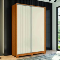 Guarda Roupas Solteiro 2 Portas de Correr 3 Gavetas Flex Hera Madeirado/Off White Albatroz