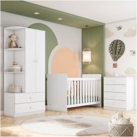 Quarto de Bebê Completo Hope 2 Portas 6 Gavetas Ie02 Branco - Pnr Móveis