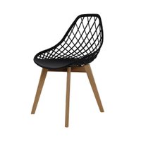 Cadeira de Jantar Para Sala Mesa Cozinha Kaila Garden Wood Preta Base Madeira suporta até 120kg