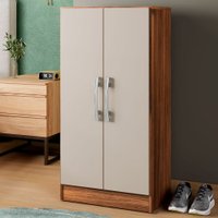 Armário Multiuso Leoni 2 Portas Castanho/Off White - Pnr Móveis