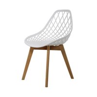 Cadeira de Jantar para Sala Mesa Cozinha Kaila Garden Branca Wood Base Madeira suporta até 120kg