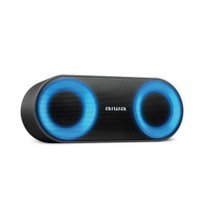 Caixa De Som Preto Speaker Aiwa Bluetooth Luzes Multicores IP65 AWS-SP-01