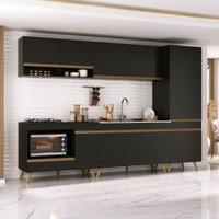 Cozinha Modulada Completa Compacta 5 Pçs com Balcão para Cooktop Veneza Multimóveis MP2270