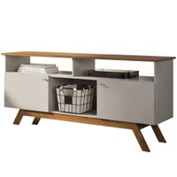 Rack Bancada Para TV 43 Pol Amsterda 140 cm Off White Nature Tebar