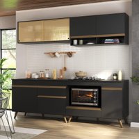 Armário de Cozinha Modulada Compacta 225cm com Balcão para Cooktop Veneza Multimóveis MP2263