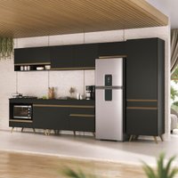 Cozinha Modulada Completa 357cm 6 Peças com Balcão para Cooktop Veneza Multimóveis MP2277