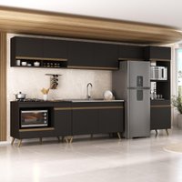 Armário de Cozinha Modulada Completa 6 Pçs com Balcão para Cooktop Veneza Multimóveis MP2273
