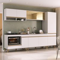 Cozinha Modulada Completa 287cm 5 Pçs com Balcão para Cooktop Veneza Multimóveis MP2271