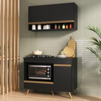 Armário de Cozinha Modulada Compacta 105cm com Balcão para Cooktop Veneza Multimóveis MP2260