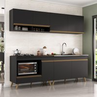 Armário de Cozinha Modulada Compacta 4 Pçs com Balcão para Cooktop Veneza Multimóveis MP2264