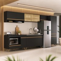 Cozinha Modulada Completa Compacta 6 Pçs com Balcão para Cooktop Veneza Multimóveis MP2276