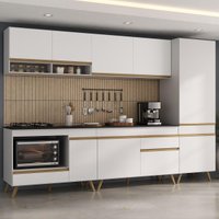 Cozinha Modulada Completa Compacta 5 Pçs com Balcão para Cooktop Veneza Multimóveis MP2266