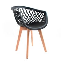 Cadeira De Jantar Para Cozinha Sala Quarto Penteadeira Escrivaninha Varanda Área Gourmet Web Wood Preta Base Madeira
