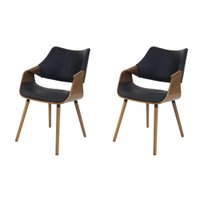 Kit 2 Cadeiras Deise Fixa com Estrutura em Madeira, Design Moderno e Conforto Ergonômico para Sala e Escritório