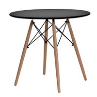 Mesa Preta De Jantar Cozinha Redonda Eiffel Para 6 Lugares 110cm