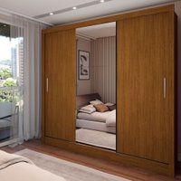 Guarda-Roupa Casal Colie 3 Portas 3 Gavetas com Espelho Cinamomo - Panorama Móveis