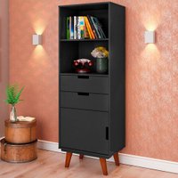 Estante para Livros Vertigo 1 Porta 2 Gavetas Preto - Pnr Móveis