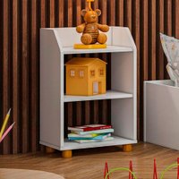 Mesa de Cabeceira Infantil Catalina 2 Prateleiras Branco - Pnr Móveis