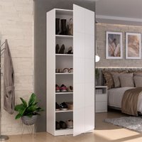 Sapateira Lia 1 Porta 5 Prateleiras 100% Mdf  Branco - Pnr Móveis Sapateira Lia 1 Porta 5 Prateleiras 100% Mdf  Branco - Pnr Móveis