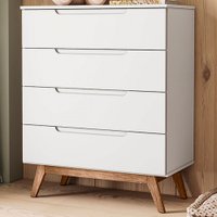 Cômoda Retro Vertigo 4 Gavetas Branco - Pnr Móveis