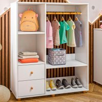 Guarda-Roupa Infantil Catalina 2 Gavetas Branco - Pnr Móveis