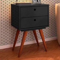 Mesa de Cabeceira Vertigo 2 Gavetas Preto 10274 - Pnr Móveis
