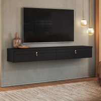 Rack para TV Até 55 Polegadas Nuke 2 Portas Preto - Pnr Móveis
