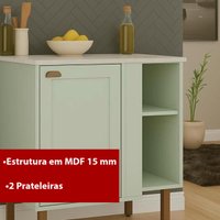 Balcão de Cozinha Genialflex Iluminata Hortelã Em MDF