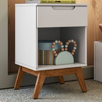 Mesa de Cabeceira Vertigo C/1 Gaveta Branco - Pnr Móveis