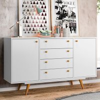Balcão Buffet Vertigo 2 Portas 4 Gavetas Branco - Pnr Móveis
