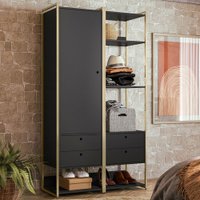 Closet Industrial Anubis 1 Porta 4 Gavetas Preto 17521 - Pnr Móveis
