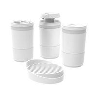 Kit Banheiro Code Crippa Com 4 Peças (Porta Escova, Porta Sabonete Líquido, Porta Algodão E Saboneteira)  - Branca