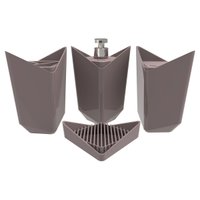 Kit Banheiro Prisma Crippa Com 4 Peças Porta Escova Porta Sabonete Líquido Porta Algodão e Saboneteira Cinza Tornado