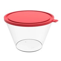 Pote com Tampa 3,8L Redondo Crippa Porta Mantimentos Transparente e Vermelho Plástico