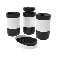 Kit Banheiro Code Crippa Com 4 Peças (Porta Escova, Porta Sabonete Líquido, Porta Algodão E Saboneteira)  - Preto